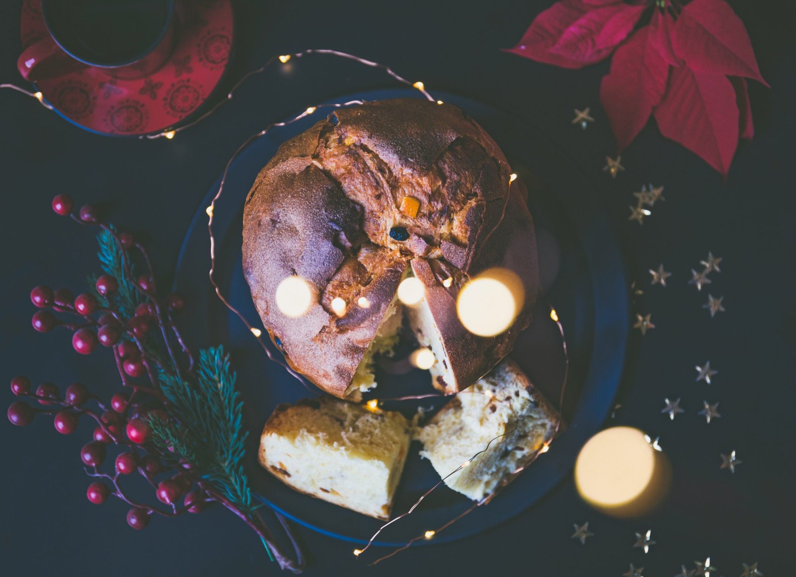 Panettone de chocolate em apresentação sofisticada